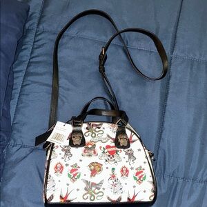 NWT Ed Hardy Black and White Crossbody Bag